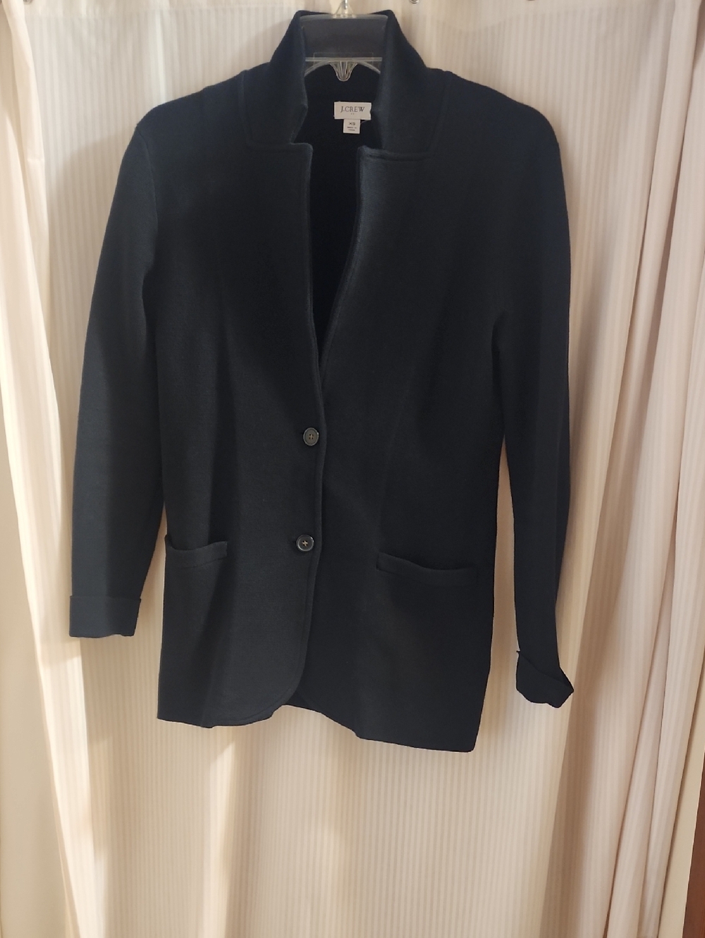 J. Crew Navy Open-Front Knit Blazer
